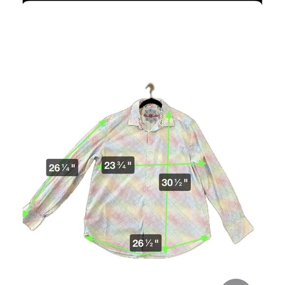 EUC‎ Robert Graham Long Sleeve Multicolor Geometric Print Button Down Size 2xl - Picture 9 of 10